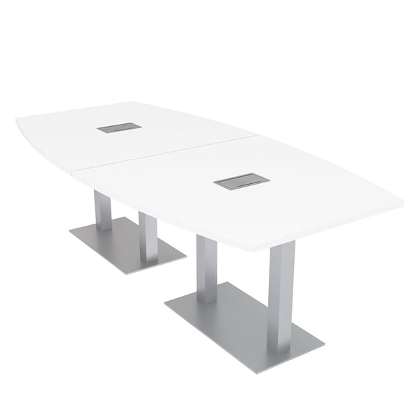 45 in W, 96 in L, 29 in H, Engineered Wood Top, White